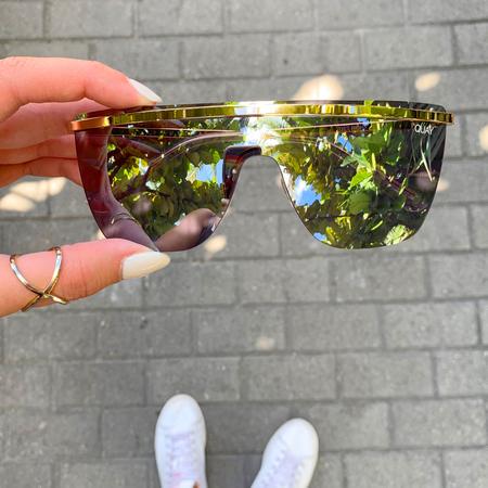 Quay x JLO #QUAYXJLO Get Right Gold Sunglasses / Silver Lenses