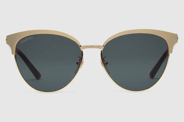 Gucci GG0074S Endura Gold Sunglasses, Grey Lenses