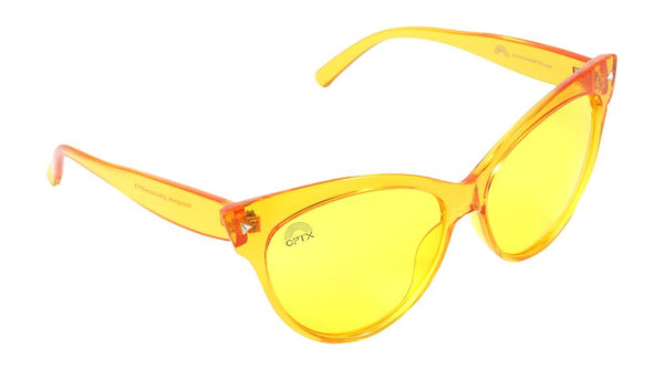 RainbowOPTX - Cat Eye Transparent Yellow Sunglasses / Yellow Lenses
