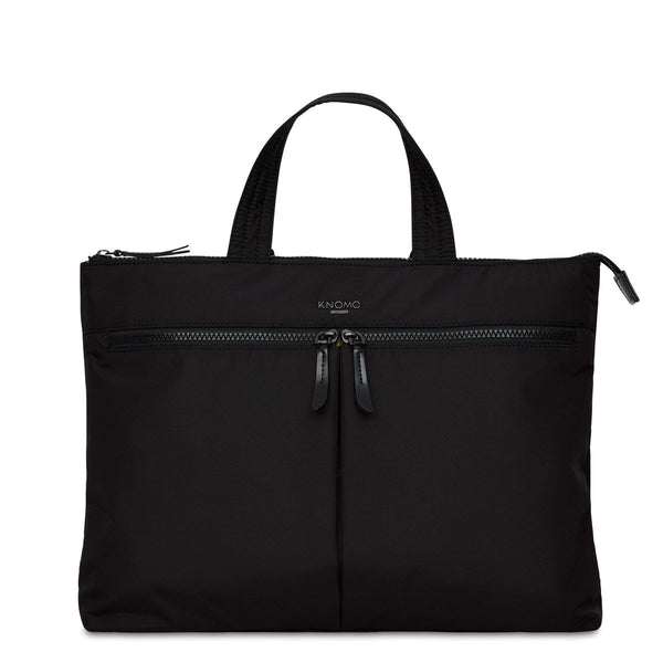 Knomo - Copenhagen 14in Black Hardware Black Laptop Briefcase