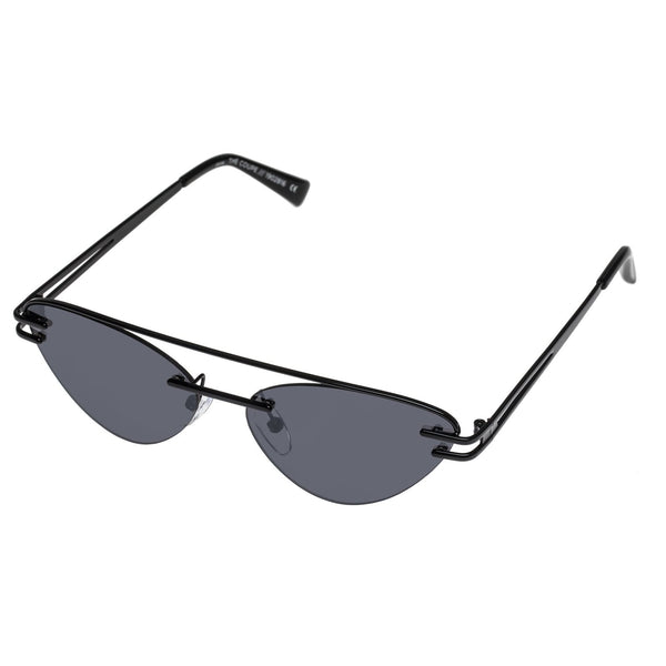 Le Specs - The Coupe 57mm Black Sunglasses / Smoke Mono Mirror Lenses