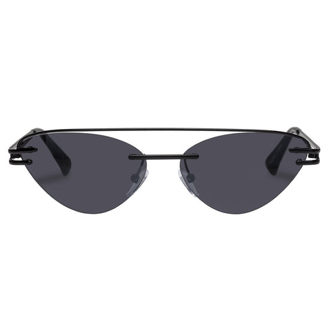 Le Specs - The Coupe 57mm Black Sunglasses / Smoke Mono Mirror Lenses