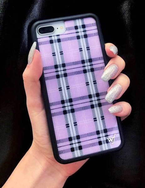 Wildflower - Lavender Plaid iPhone XR Phone Case