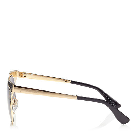 Jimmy Choo Ora Metal Framed with Snakeskin Leather Detail Sunglasses