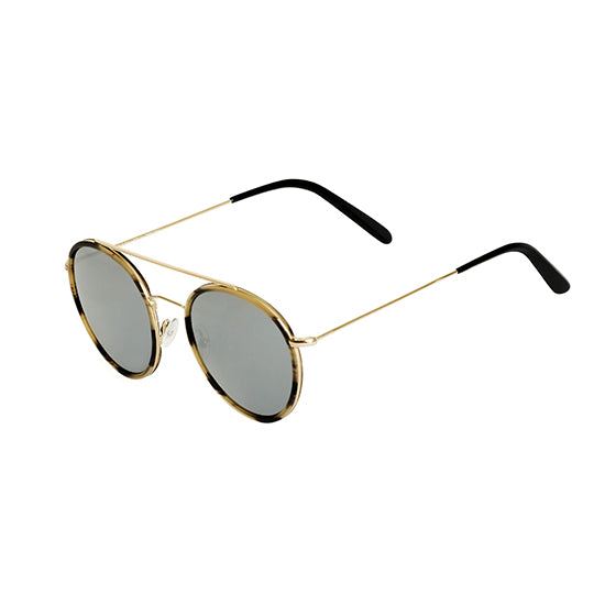 Spektre - Vanni Gold / Havana Sunglasses / Silver Mirror Lenses
