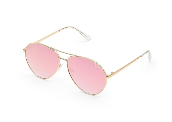 Quay Just Sayin' Gold Sunglasses / Pink Lenses