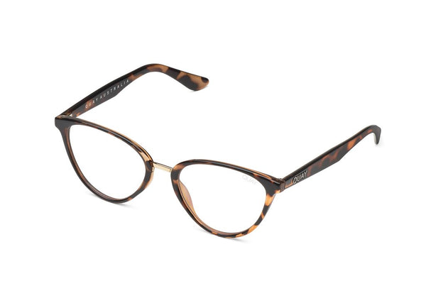 Quay Rumours Tortoise Eyeglasses / Clear Blue Light Lenses