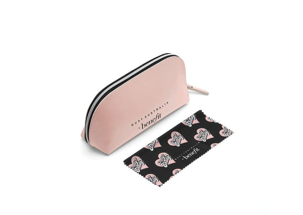 Quay x Benefit #QUAYXBENEFIT Shook Pink Sunglasses / Brown Flash Lenses
