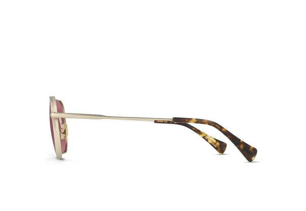Raen - Morrow Satin Japanese Gold Tortoise Sunglasses / Mirrored Sherry Lenses
