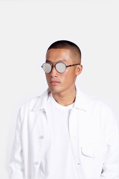 Super - Cooper Black Sunglasses / Monochrome Fade Lenses