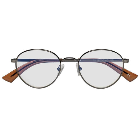The Book Club - They Got Farther Antique Gunmetal Eyeglasses / Clear Lenses