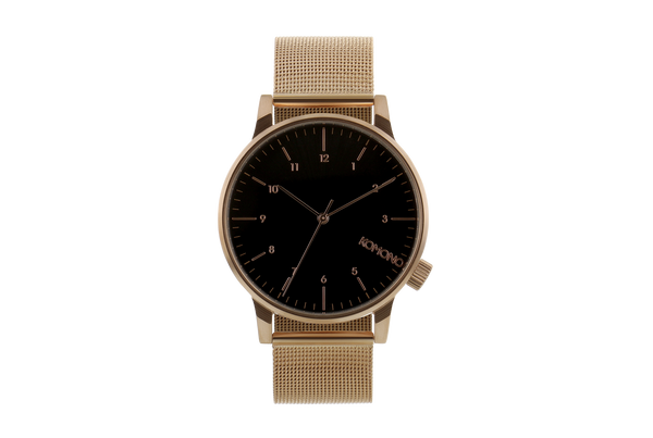 Komono - Winston Royale Rose Gold Black Watch