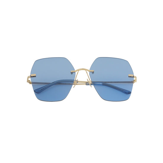 Spektre - Lovestory Gold Sunglasses / Blue Pastel Lenses