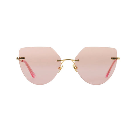 Quay Here We Are Gold Sunglasses / Rose Lenses