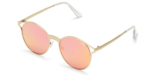 Quay - Here We Are Gold Sunglasses / Rose Lenses