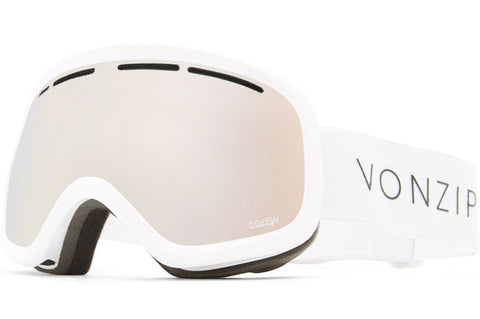 VonZipper - Skylab White Gloss Snow Goggles / Wildlife Gold Chrome Lenses
