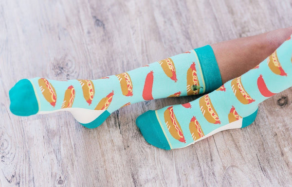 Woven Pear - Hello Hot Dog Socks