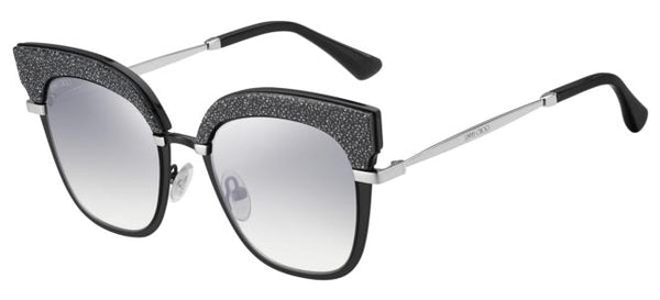 Jimmy Choo - Rosy S Matte Black Palladium Sunglasses / Violet Silver Mirror Lenses