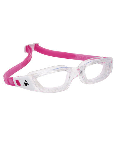 Aqua Sphere - Kameleon Jr Transparent White Pink Accents Swim Goggles / Clear Lenses