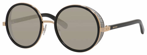 Jimmy Choo - Andie S Rose Gold Shiny Black Sunglasses / Gray Silver Mirror Lenses