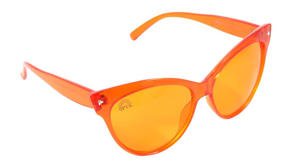 RainbowOPTX - Cat Eye Transparent Orange Sunglasses / Orange Lenses