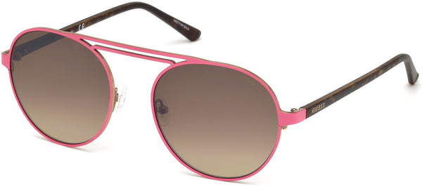 Guess - GU3028 Matte Pink Sunglasses / Gradient Brown Lenses