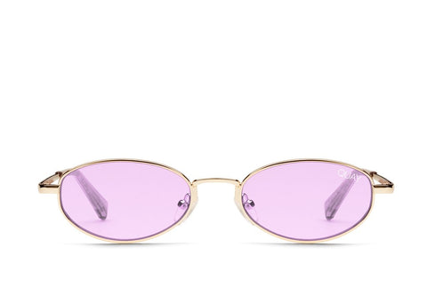 Quay Showdown Gold Sunglasses / Purple Lenses