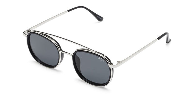 Quay - Got It Covered Silver Black Sunglasses / Smoke Lenses