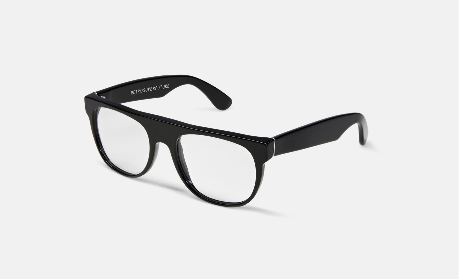 Super - Flat Top Black Eyeglasses / Demo Lenses